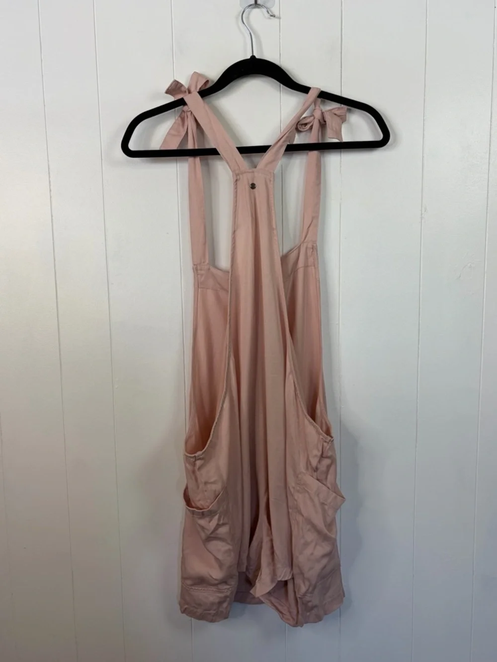 Ripzone Overalls Romper Jumpsuit Pink Tie Strap Pockets Shorts Womens Size XL - Picture 5 of 9